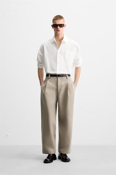 CAMISA RAYAS BOLSILLO - Blanco de Zara - Imagen 0