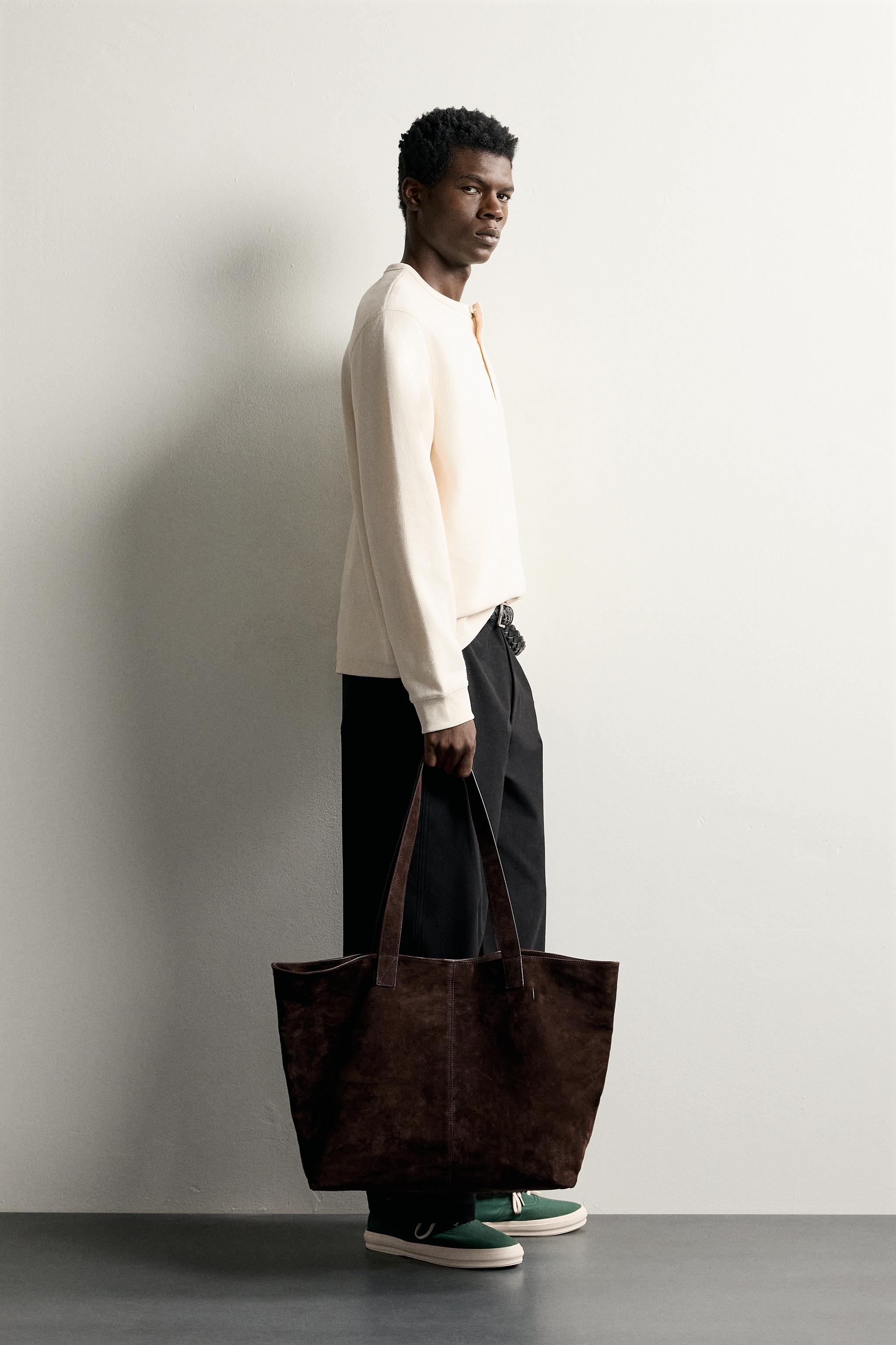 Мужские рубашки Zara TEXTURED HENLEY SHIRT — фото 4
