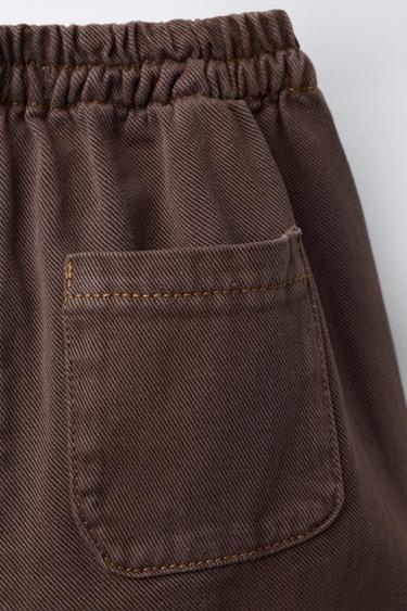 PANTALON CULOTTE EN SERGÉ - Marron de Zara - Image 3