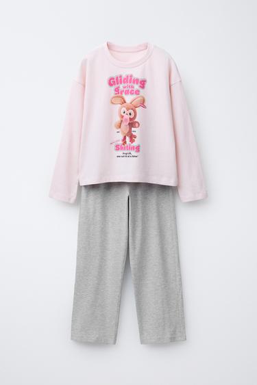 Zara 6-14 YEARS/ RABBIT PRINT PAJAMAS - Pink - Image 0