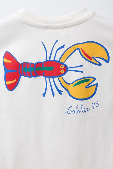 T-SHIRT BRODERIES HOMARD - Écru de Zara - Image 3