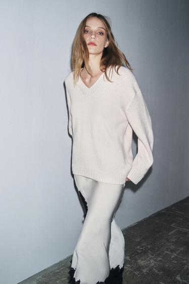 JUPE MI-LONGUE EN DENTELLE ZW COLLECTION - Bleu clair de Zara - Image 3