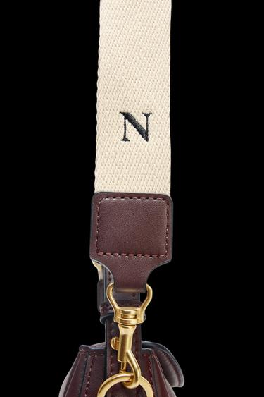 Zara FLAP CROSSBODY BAG - Burgundy Red