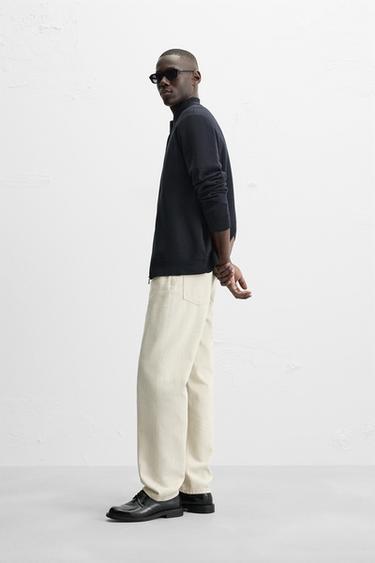 MOCK NECK CARDIGAN WITH ZIP - Navy blue by Zara - Image 3