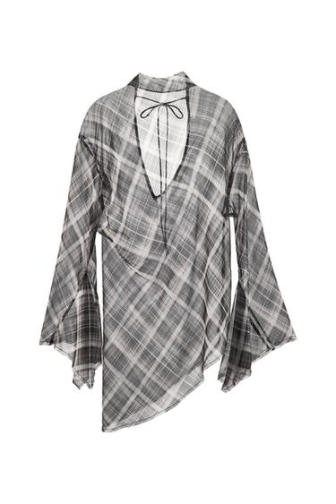 ASYMMETRIC CHECKERED TOP