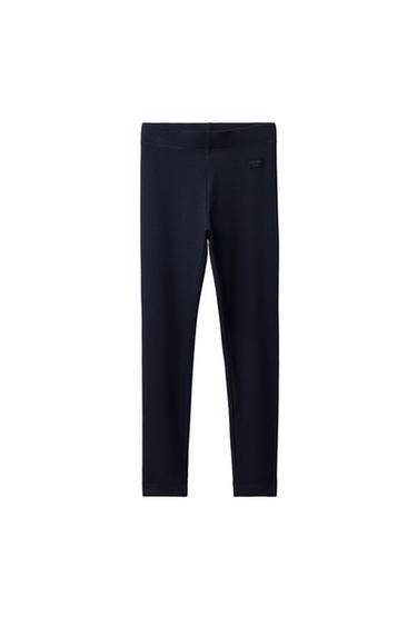 RIBBED LEGGINGS WITH LABEL - Navy blue by Zara