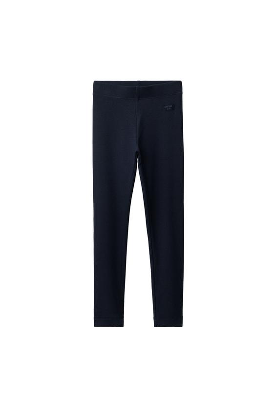 Zara LABEL DETAIL RIBBED LEGGINGS - Navy blue - Image 0