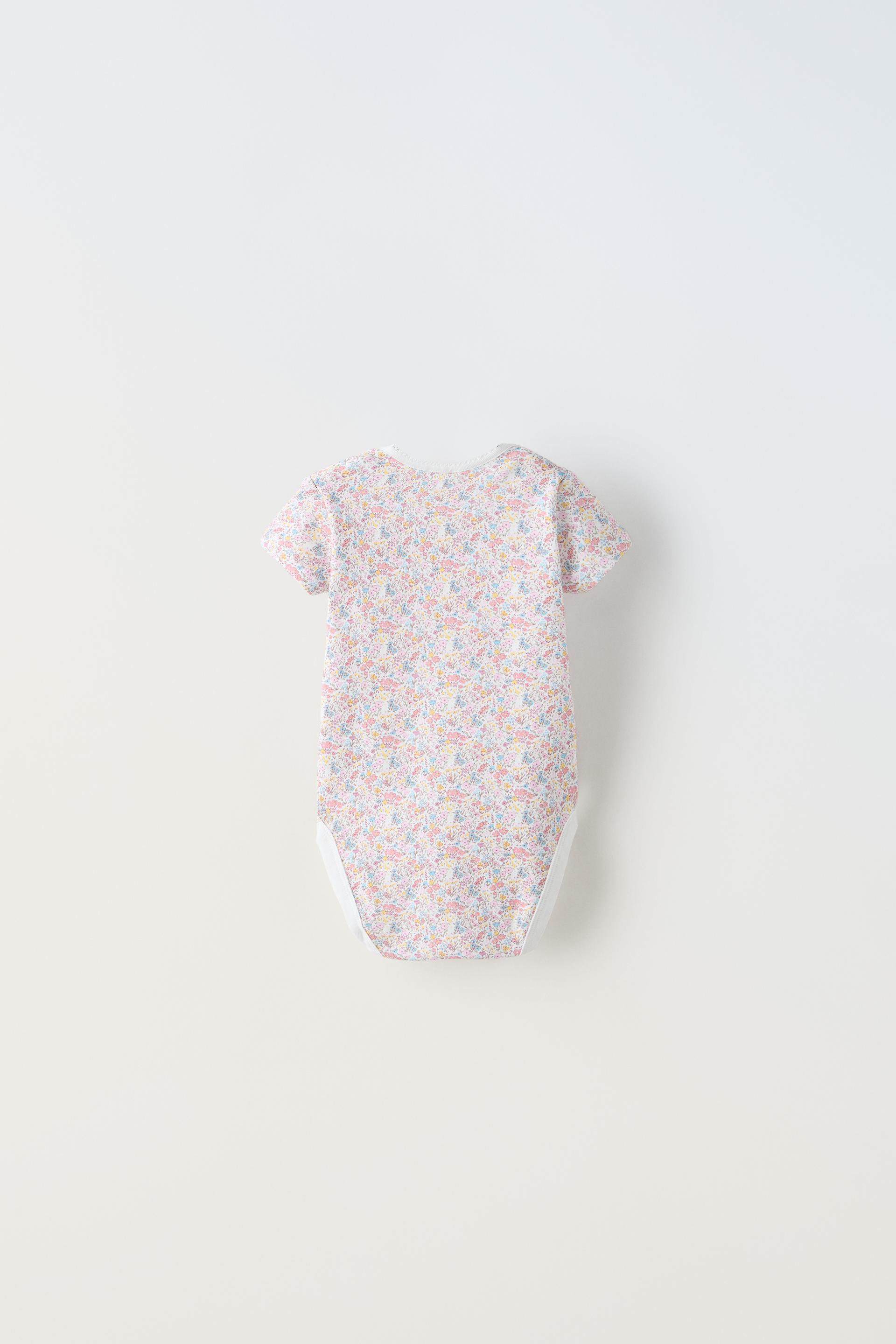 FIVE PACK OF FLORAL BODYSUITS - Pink