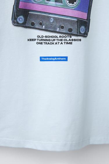 CASSETTE PRINT T-SHIRT - Light blue by Zara - Image 3