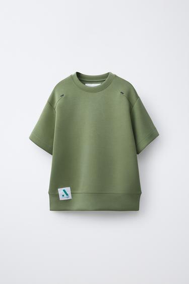 SPORTY LOGO T-SHIRT - Mid-green by Zara