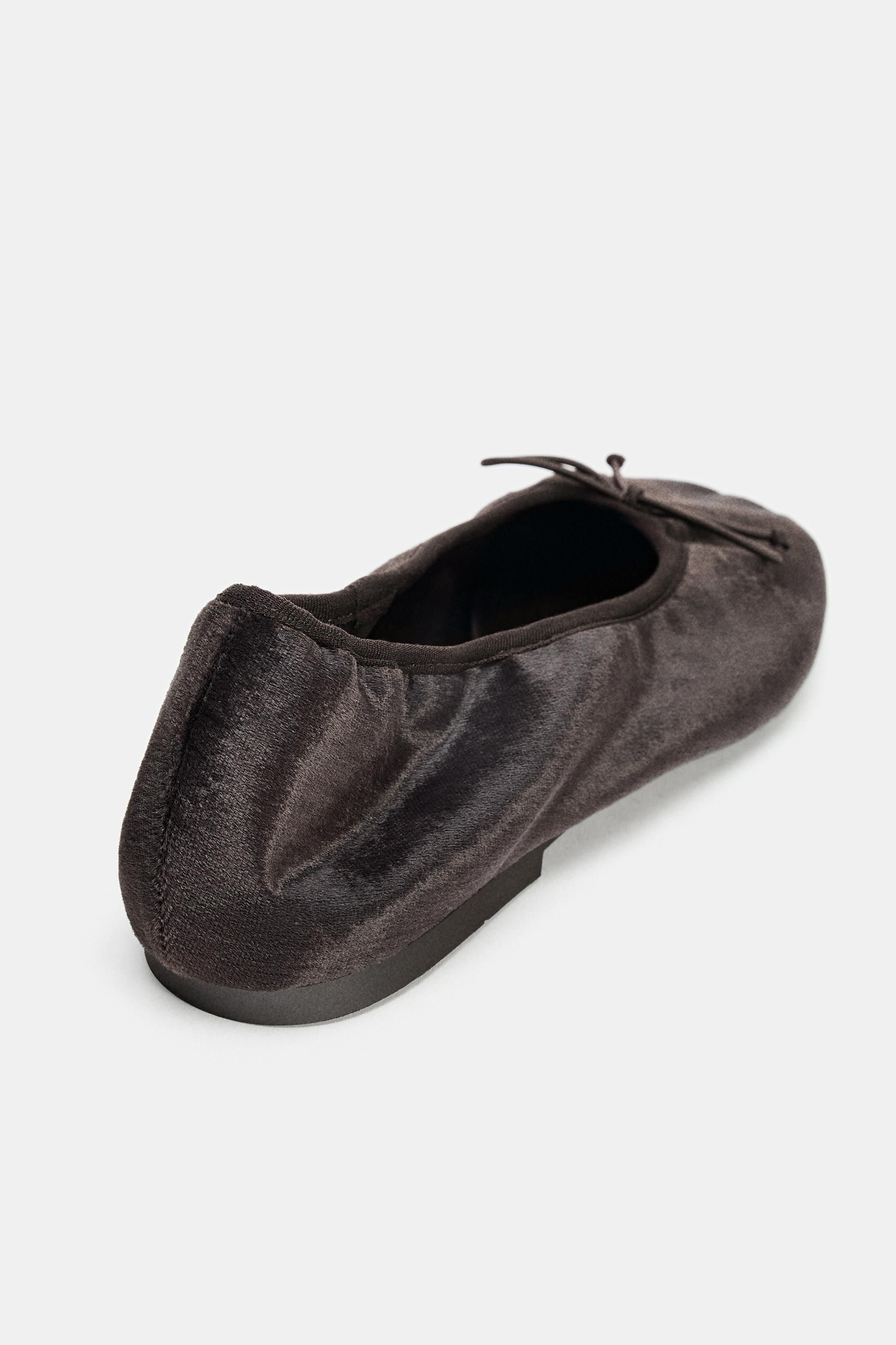 BALLERINES EFFET VELOURS AVEC NŒUD