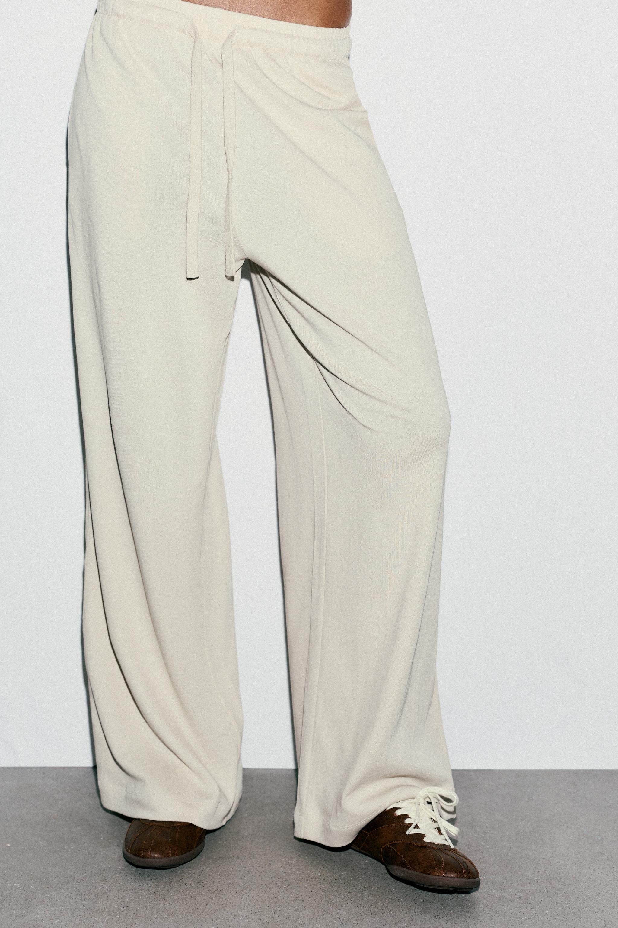 STRAIGHT LEG COTTON PANTS - Ecru | ZARA United States