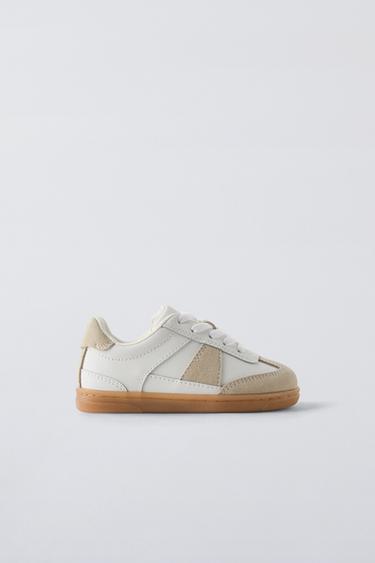SUEDE TRAINERS - White by Zara