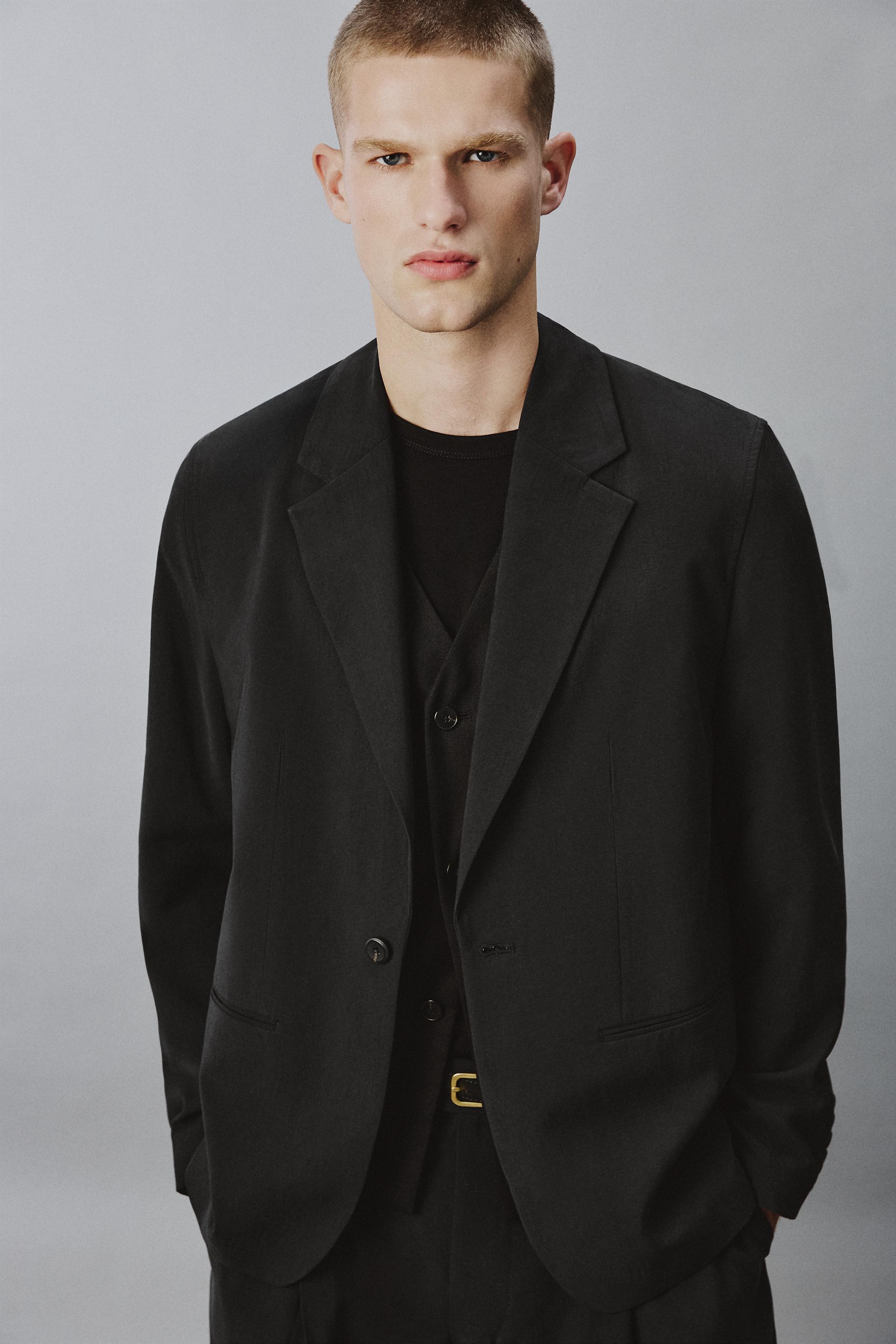 【ZARA】新品 レザーリラックス フィットブレザー / ブラック・S size リラックスフィットブレザー - ブラック | ZARA Japan / 日本