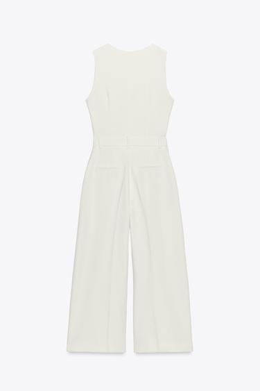 COMBINAISON LARGE GILET - Écru de Zara - Image 8