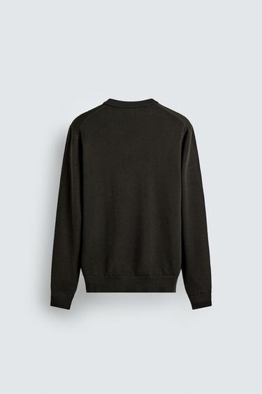 100% WOOL V-NECK JUMPER - Chocolate by Zara - Image 7