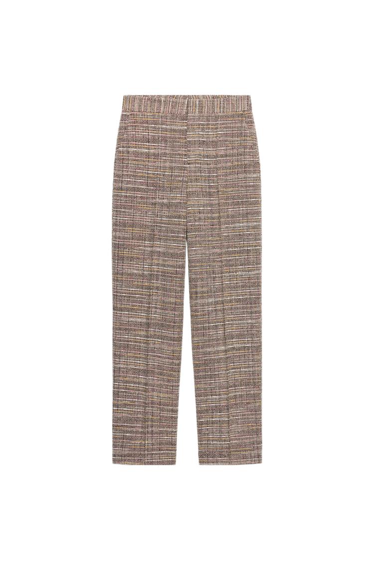 TEXTURED STRAIGHT-LEG TROUSERS