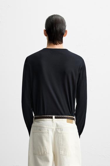 DOUBLE COLLAR BUTTON T-SHIRT - Navy blue by Zara - Image 2