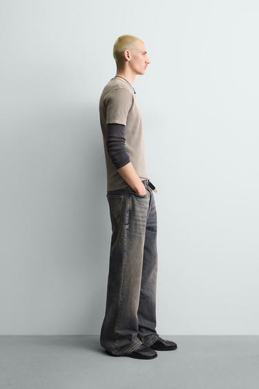 SLIM FIT TEXTURED KNIT T-SHIRT - Sand by Zara - Image 3