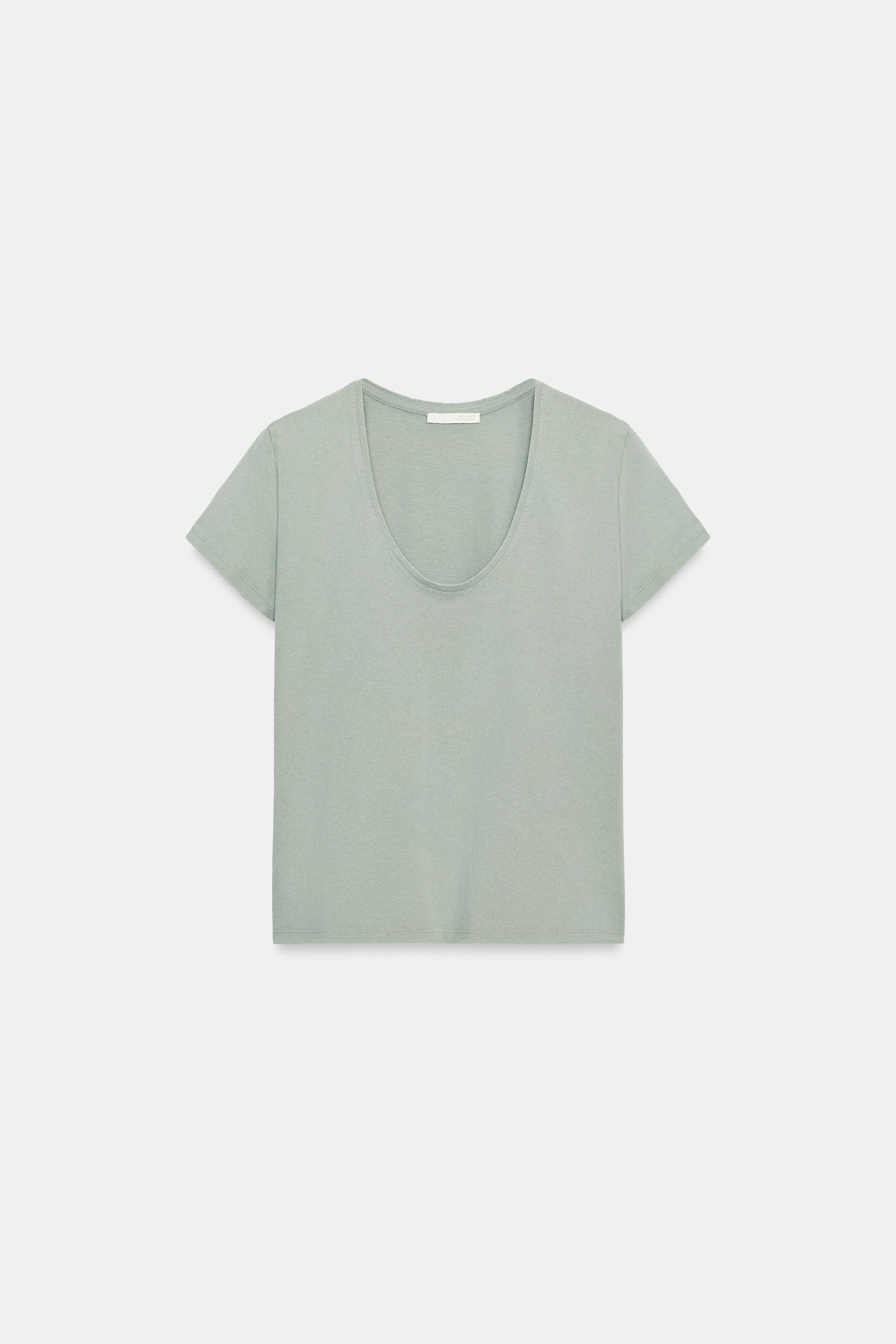 KISA KOLLU PAMUKLU T-SHIRT - Görsel 5