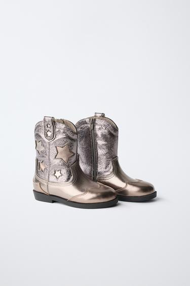 BOTA COWBOY ESTRELLAS METALIZADA - Plata de Zara