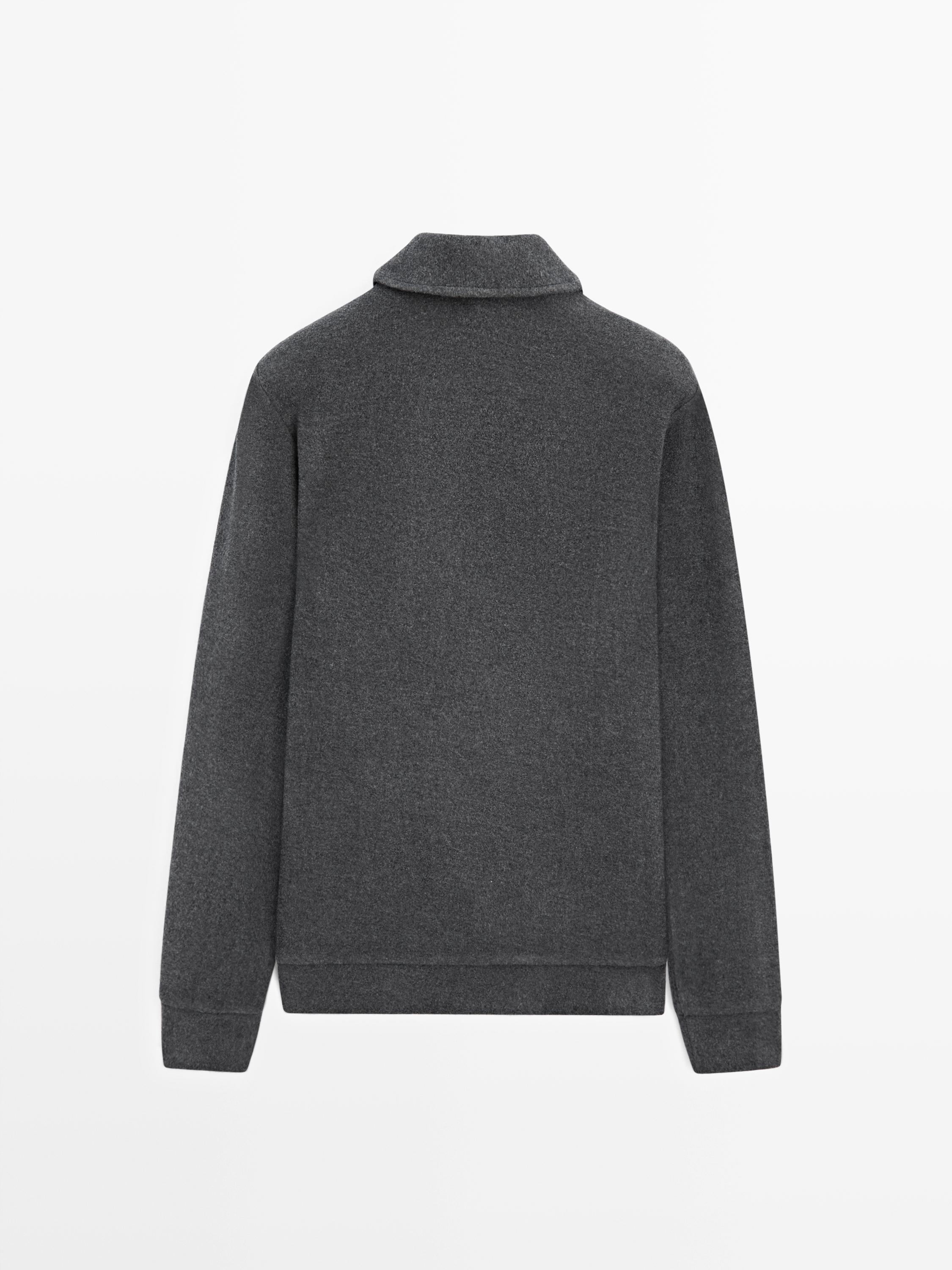 Half-zip cotton blend polo shirt