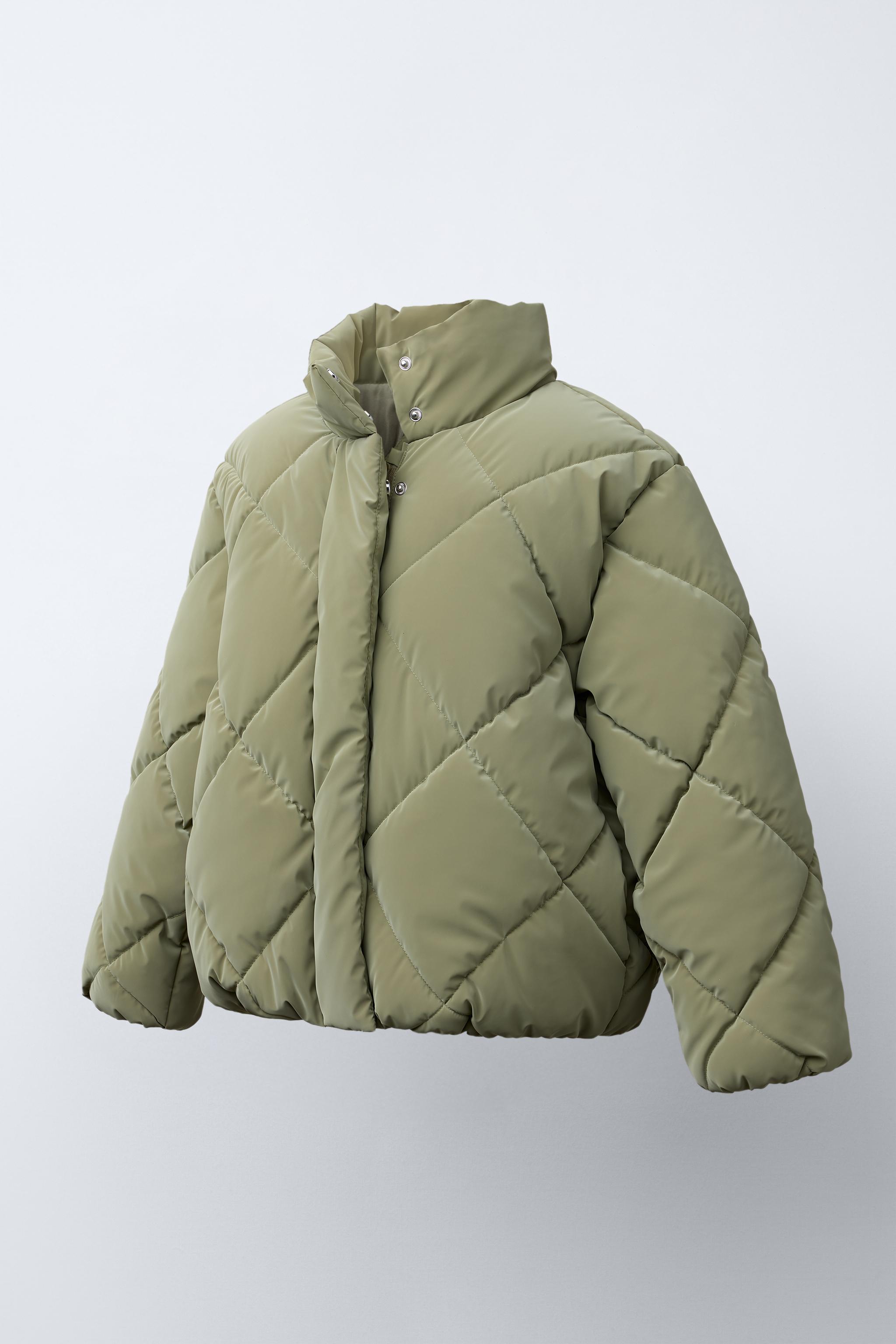 RUBBERISED PUFFER JACKET - Khaki | ZARA India