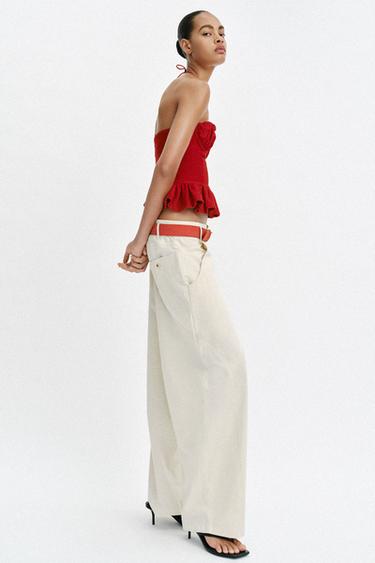 COMBINED BOUCLÉ TOP - Bright red by Zara - Image 4