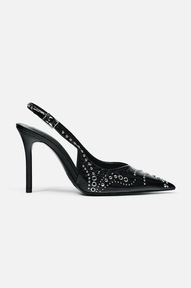 STUDDED HIGH-HEEL SHOES - Black by Zara