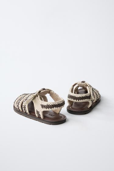 SANDALES STYLE PLAGE CROCHET - Marron de Zara - Image 4