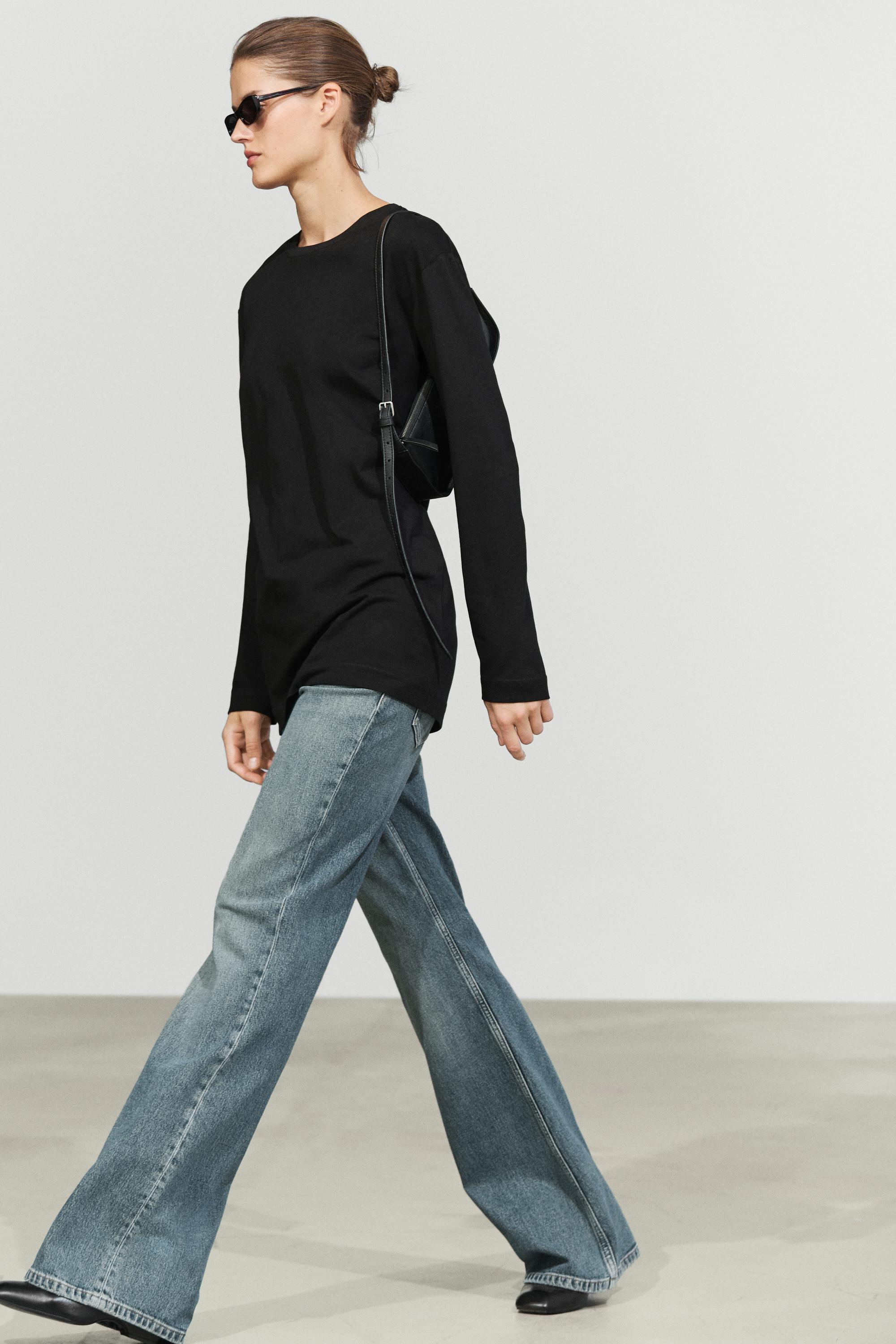 100% cotton long T-shirt with round neck