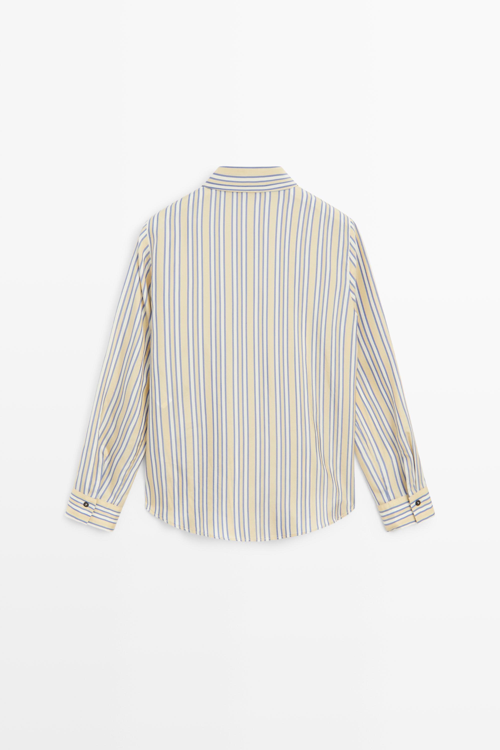 Flowy striped-detail shirt