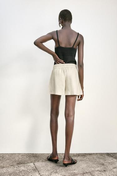 BERMUDA BOXER AVEC LIN - Sable de Zara - Image 4
