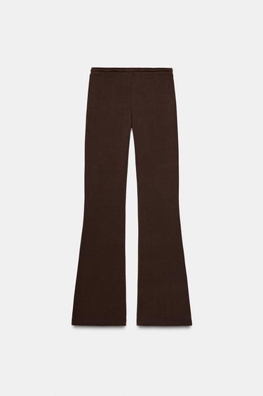 PANTALON INTERLOCK FLARE - Marron de Zara - Image 4