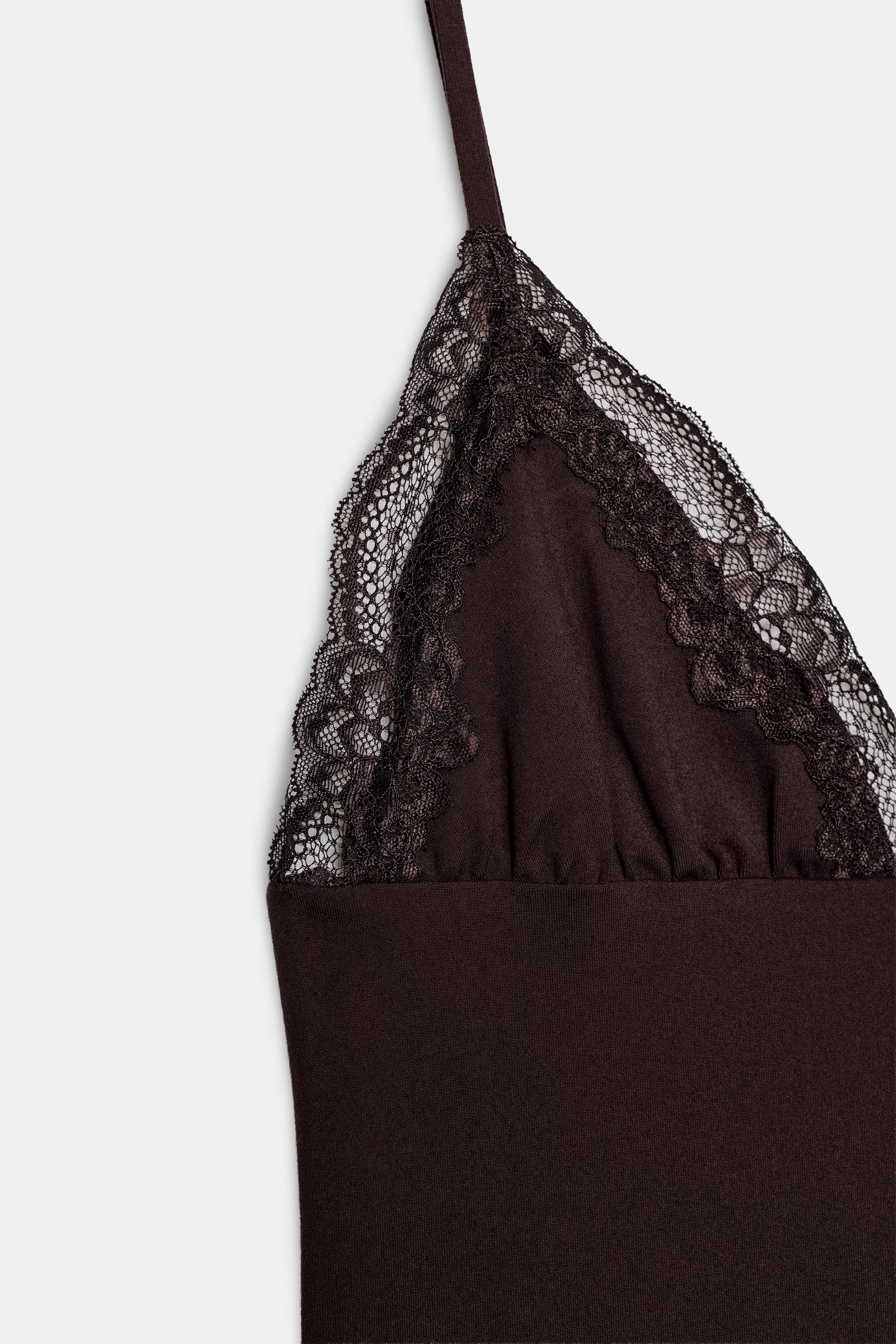 ROBE MINI À BRETELLES ET DENTELLE