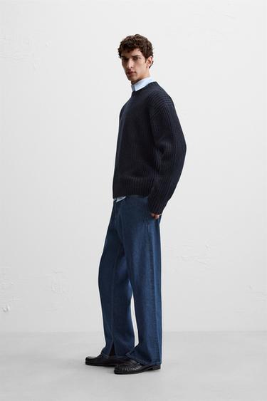 JEANS STRAIGHT FIT ABERTURAS - Azul de Zara