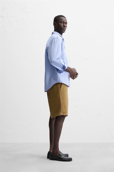 RELAXED FIT STRIPED SHIRT - Sky blue by Zara - Image 3