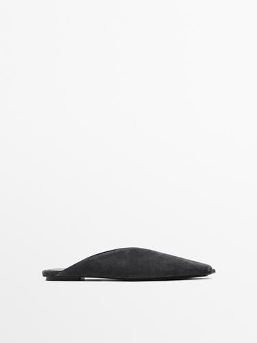 Zara Leather slingback shoes - LIMITED - Gray