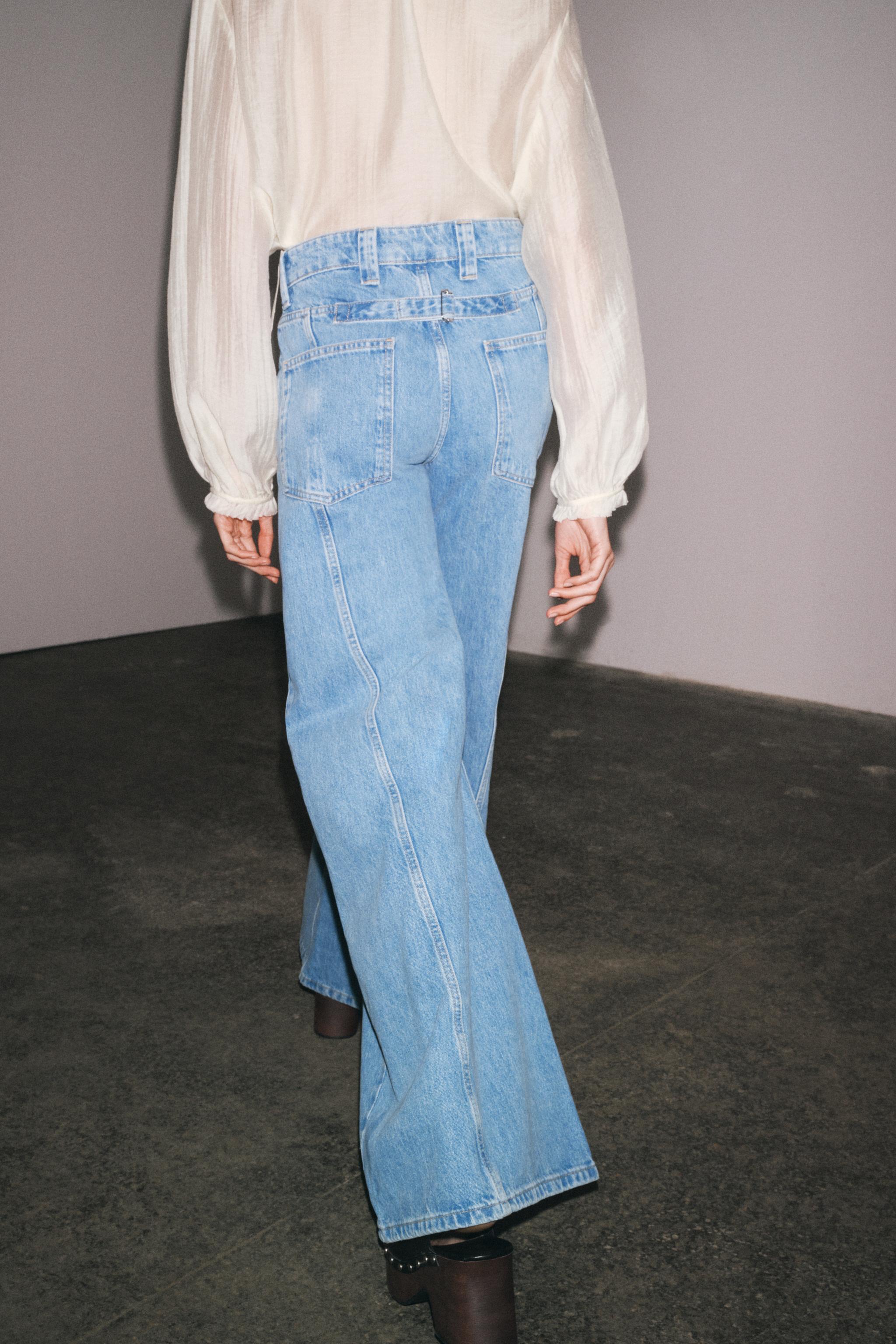 ZW COLLECTION HIGH WAIST WIDE LEG JEANS - Mid-blue | ZARA