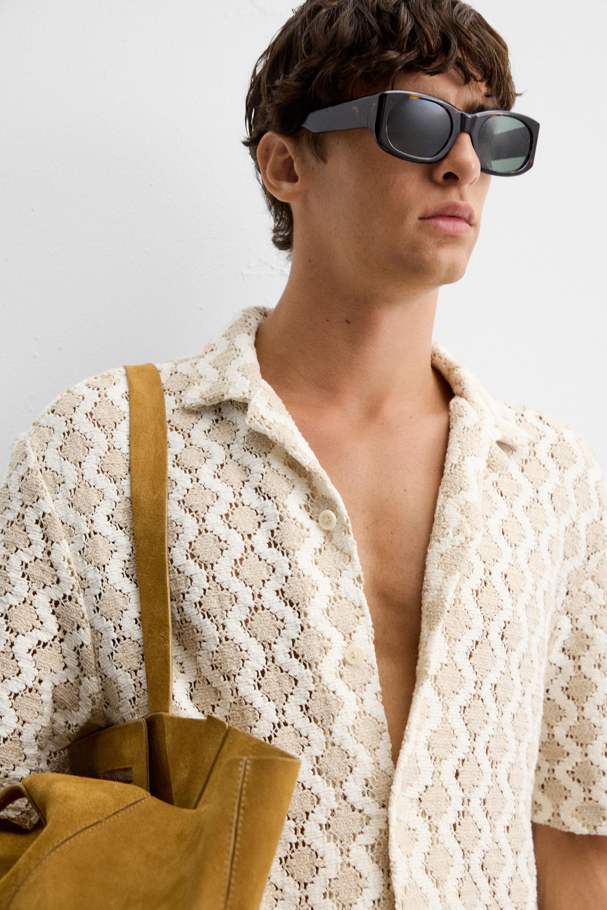 TEXTURED CROCHET SHIRT