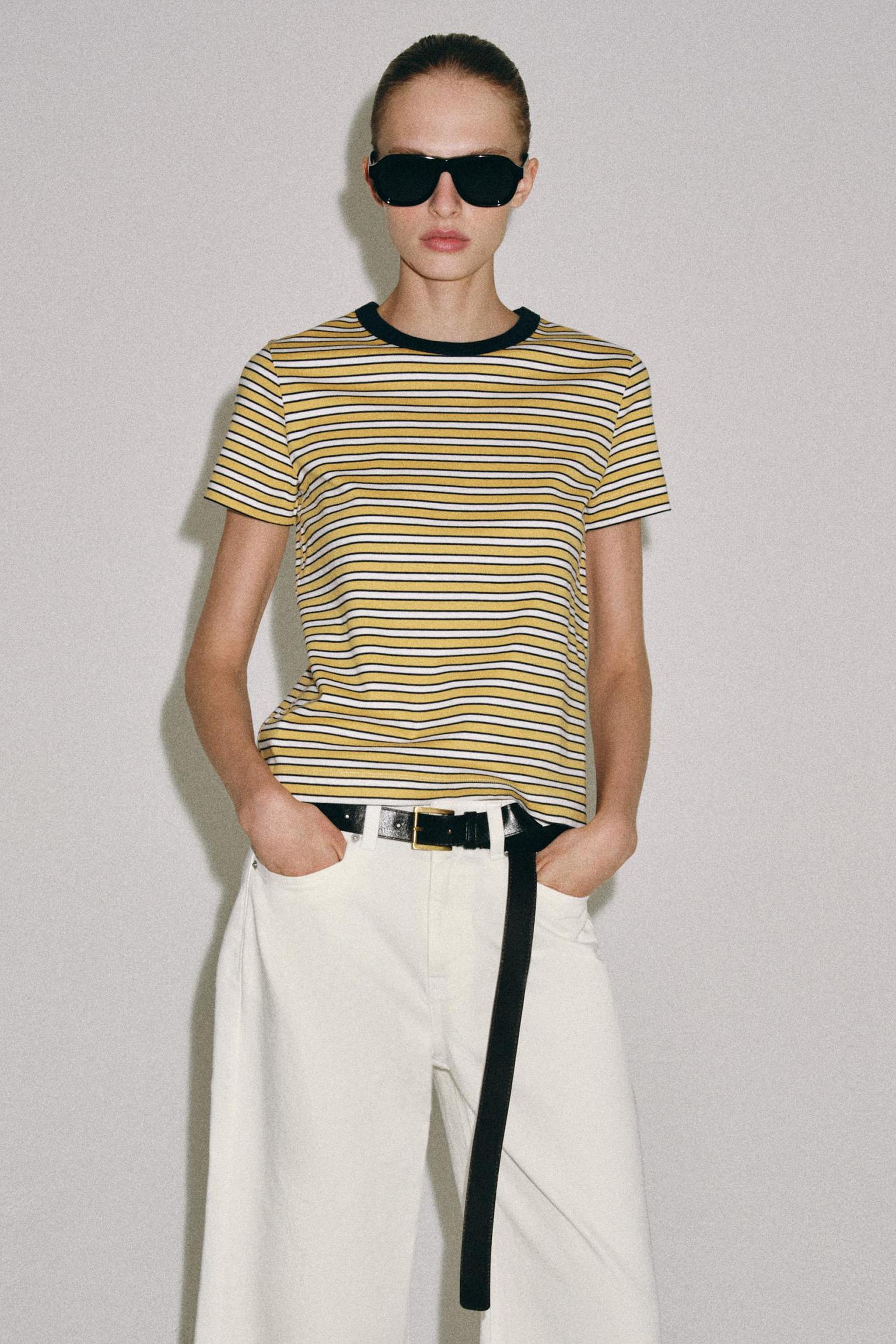 SHORT SLEEVE INTERLOCK T-SHIRT — yellow