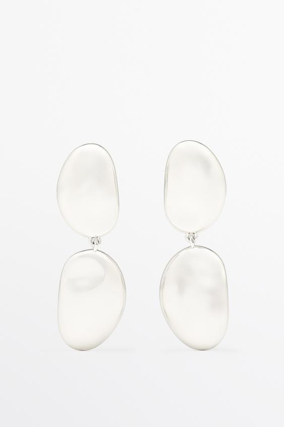 Zara Metallic piece dangle earrings - Silver - Image 0