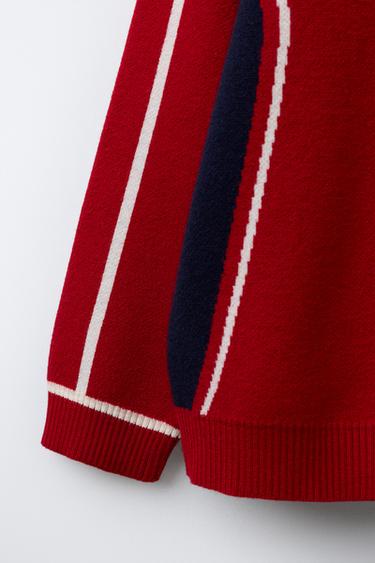 PULL EN MAILLE POLO NUMÉRO - Bleu marine foncé de Zara - Image 3