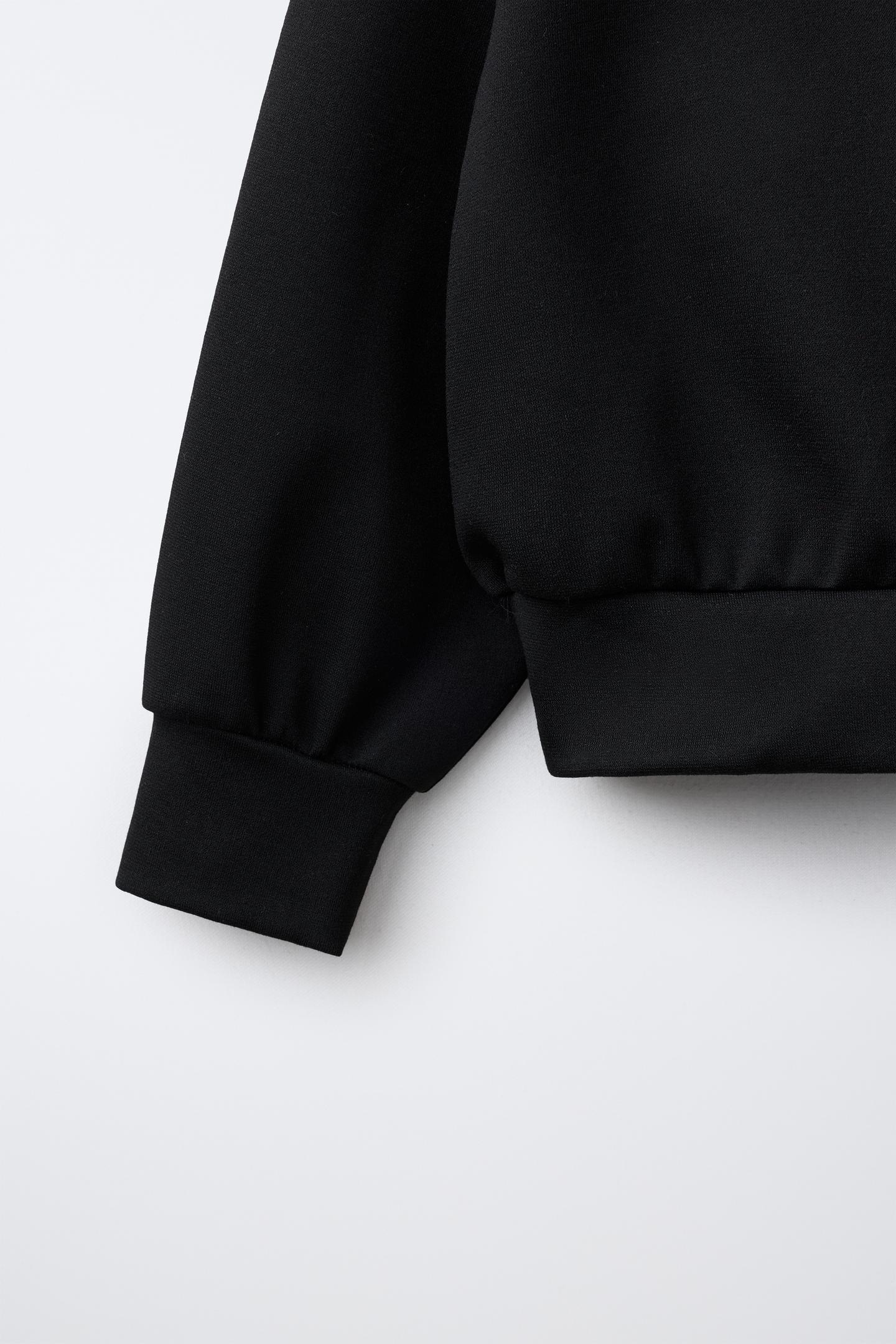 Детское худи Zara Solid Interlock, цвет: Чёрный — фото 4