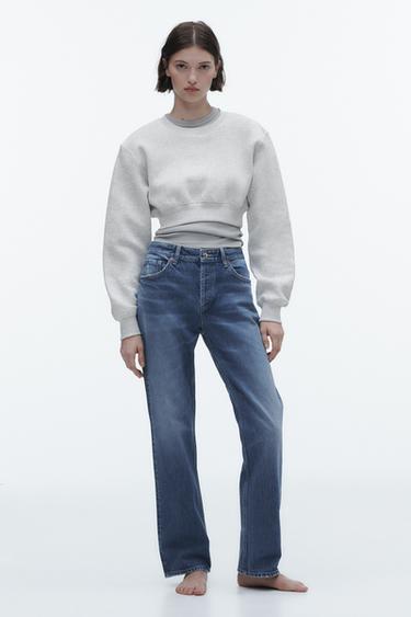 HIGH-WAIST WIDE-LEG TRF JEANS - Blue by Zara - Image 0