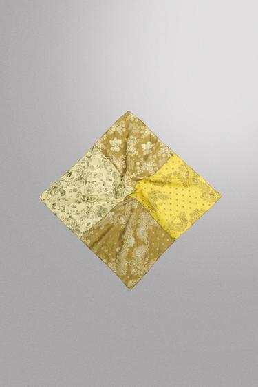 RAMIE AND COTTON PATCHWORK BANDANA - Yellow by Zara