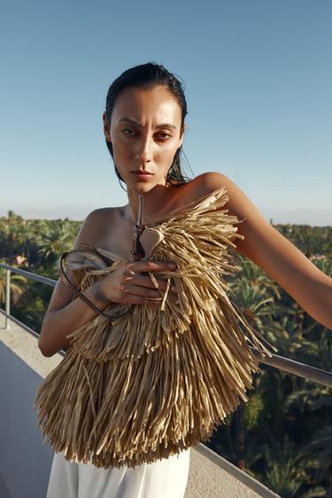 BOLSO SHOPPER FLECOS - Beige claro de Zara - Imagen 0