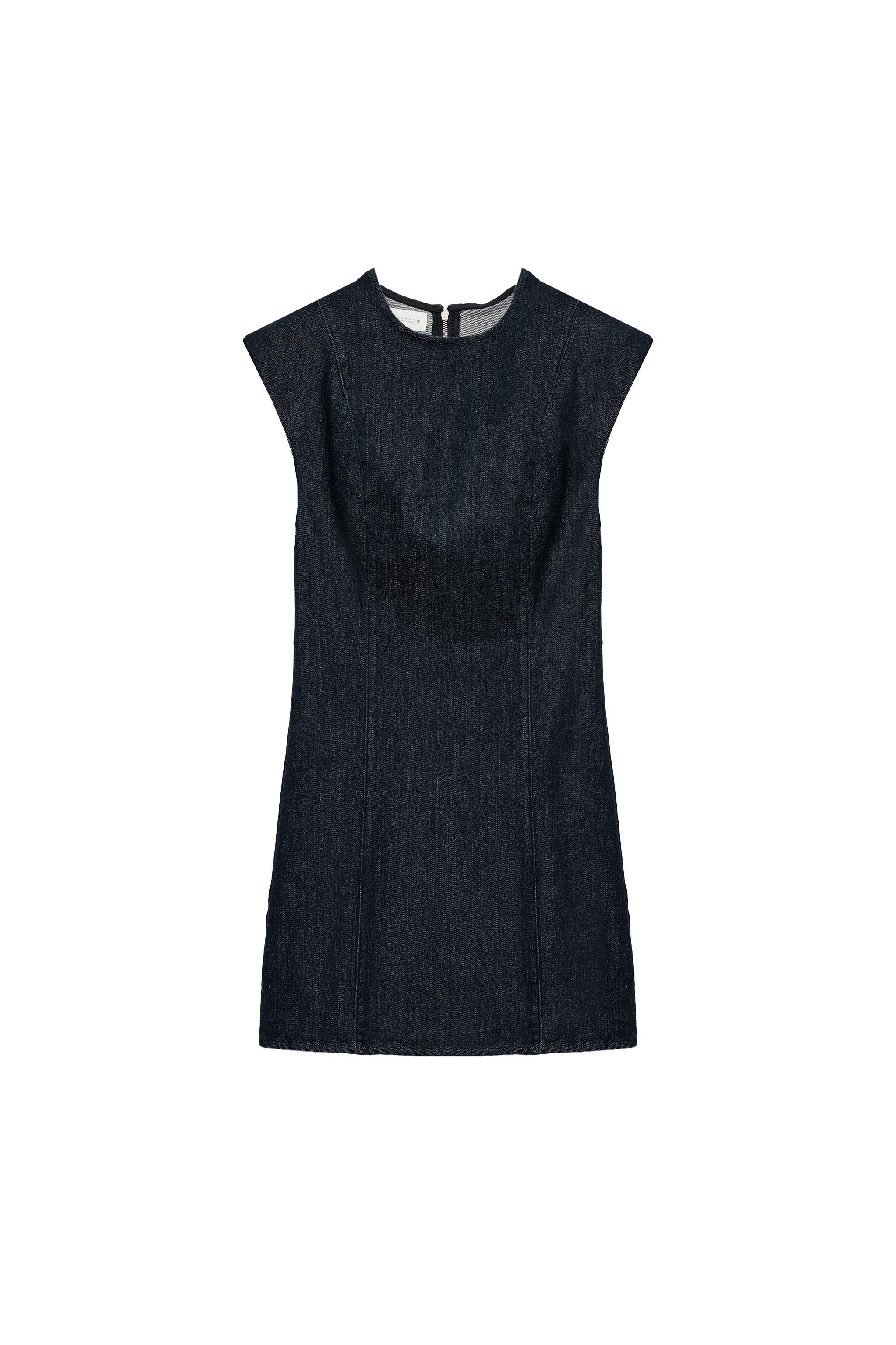 TRF DENIM DRESS WITH SHOULDER PADS