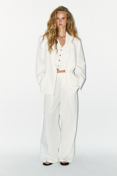 OVERSIZE BLAZER WITH BELT - Ecru by Zara - Image 0