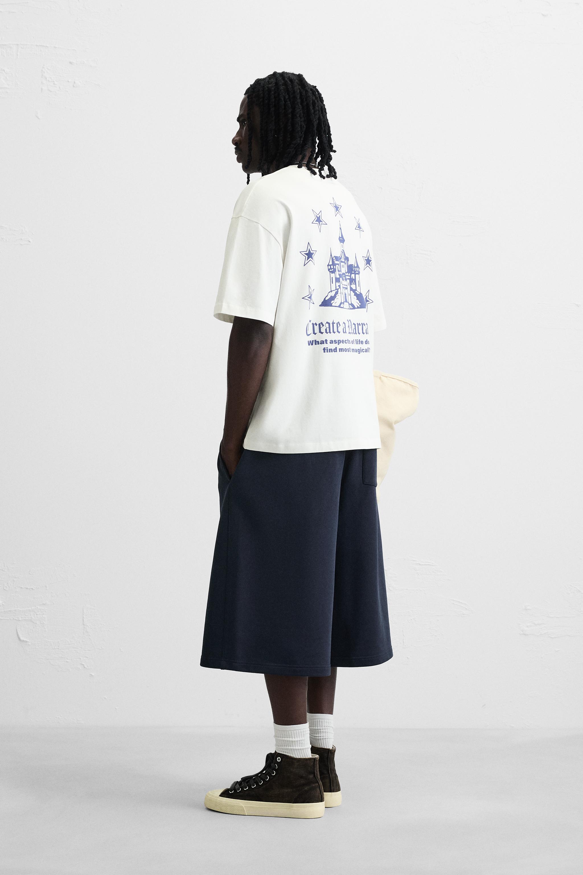 グラフィックプリントTシャツ - オフホワイト | ZARA Japan / 日本